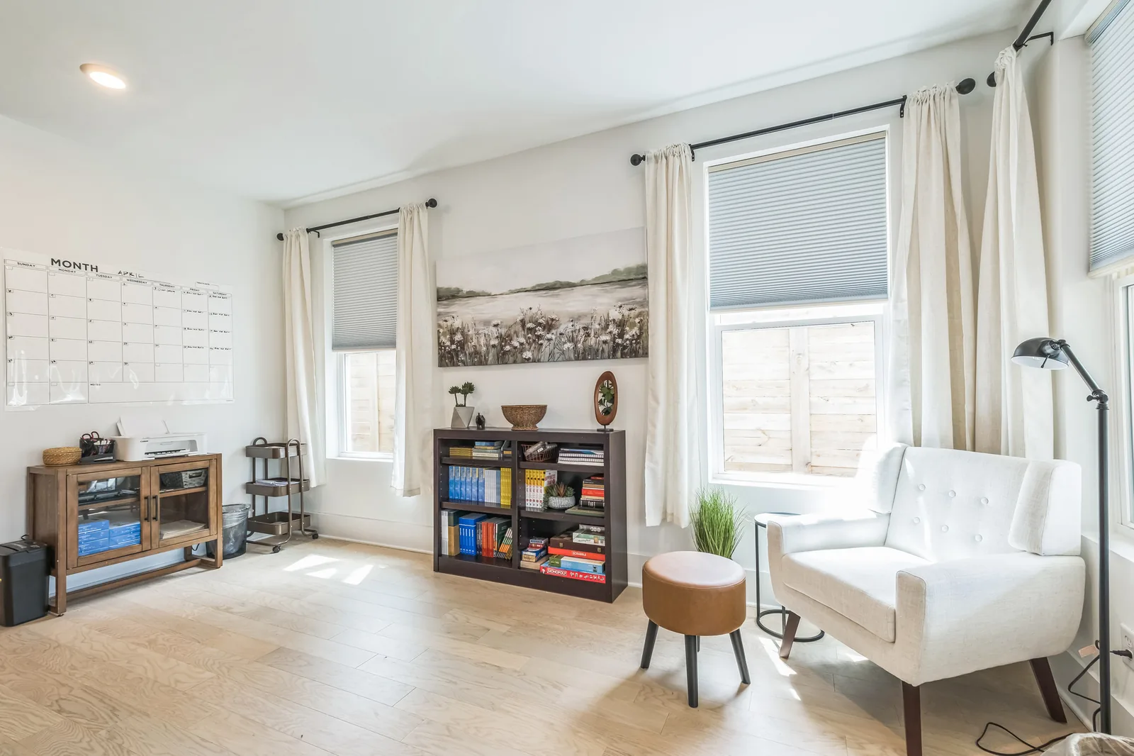 A quiet workspace with a shared planning board at Tharros House Nashville