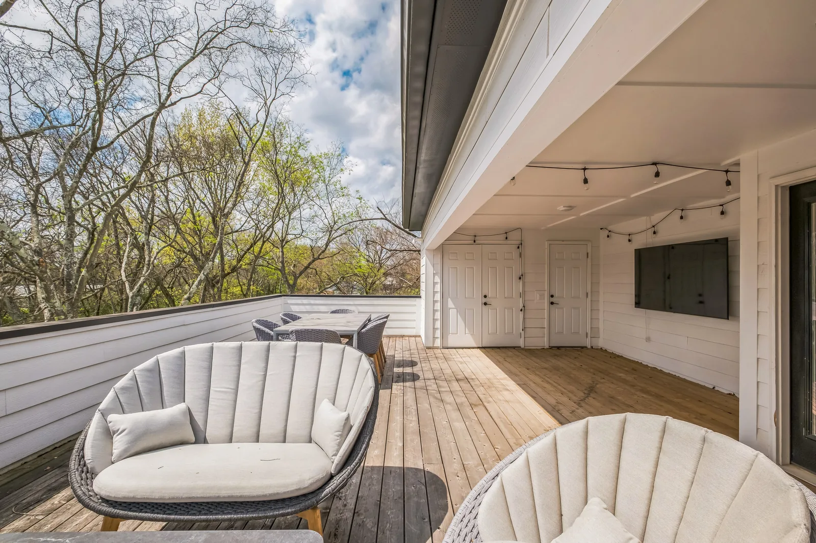 Covered upper deck at Tharros House Nashville