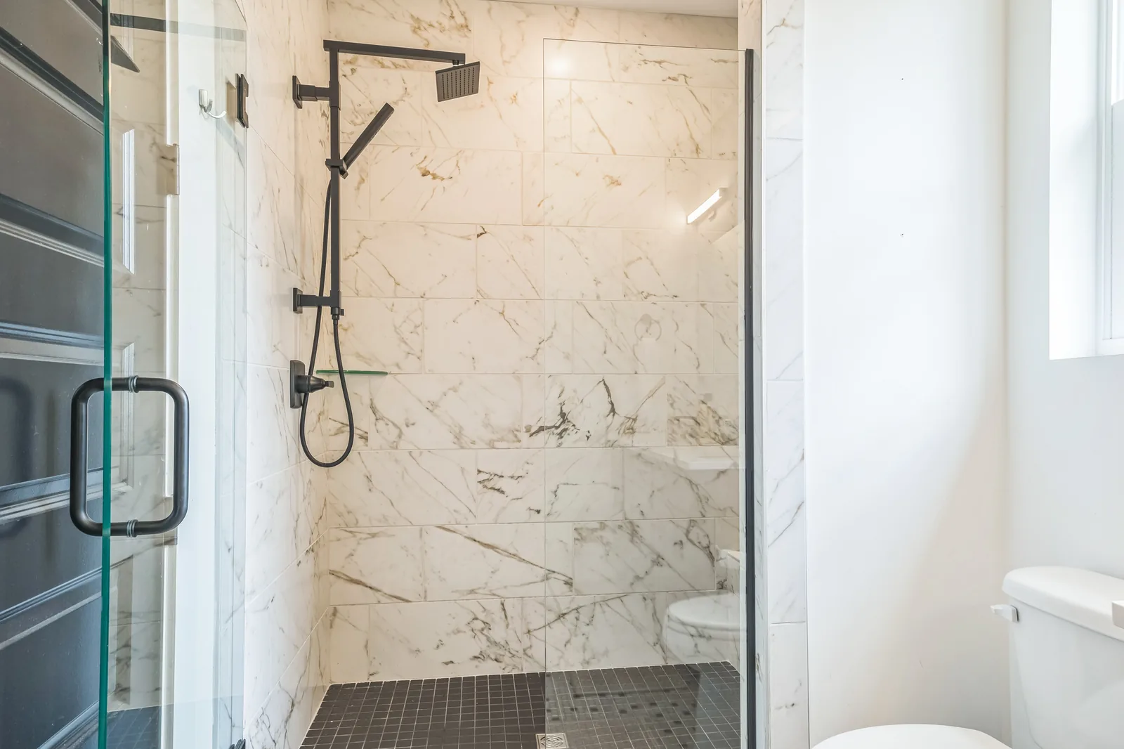 Walk-in shower at Tharros House Nashville