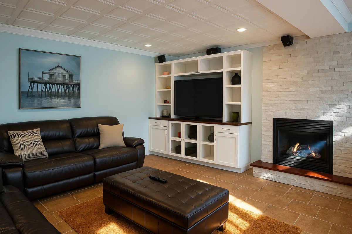 Comfortable bedroom in a sober living residence.